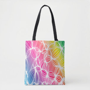 Bolso De Tela Líneas de arcoíris curvas