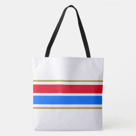 Bolso De Tela Líneas de carreras deportivas rojas blancas y azul