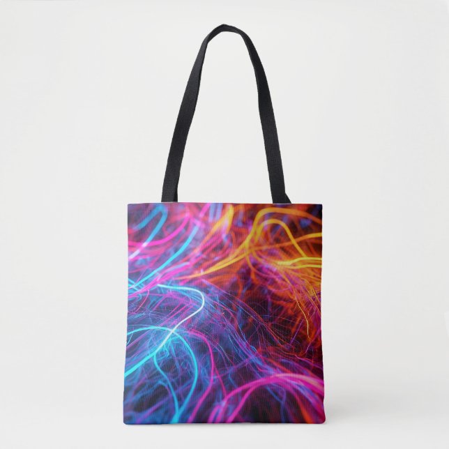 Bolso De Tela Líneas de Neon (Anverso)