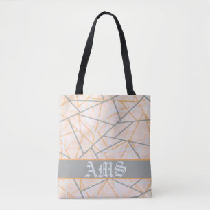 Bolso De Tela Líneas geométricas modernas de color y gris