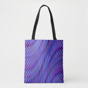 Bolso De Tela Líneas moradas y azules - Bandas tripales y psicod
