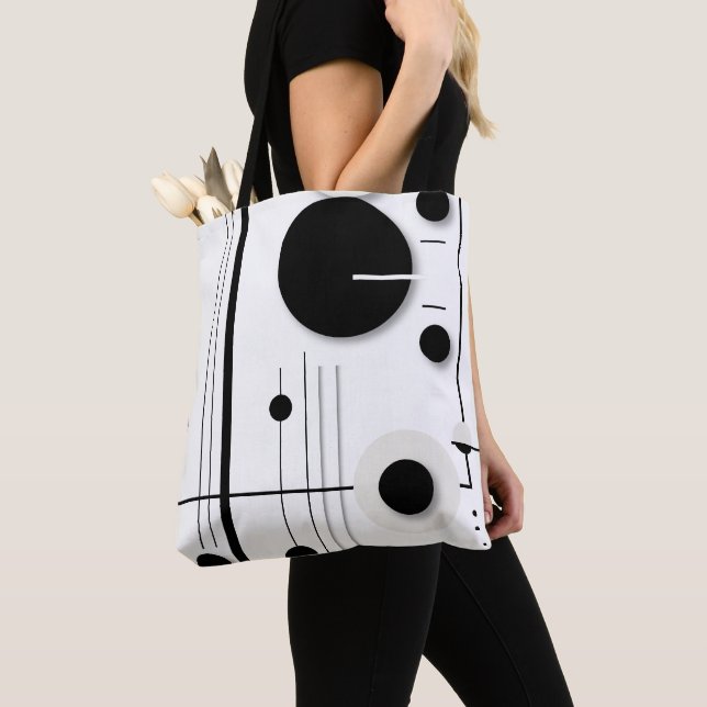 Bolso De Tela Líneas sinfónicas del círculo geométrico minimalis (Detalle)