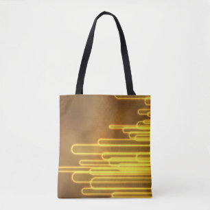 Bolso De Tela Líneas y bucles de color amarillo neón en una bols