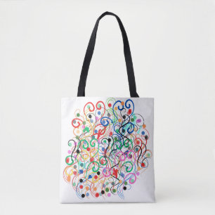 Bolso De Tela líneas y puntos abstractos