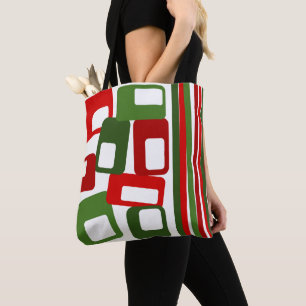 Bolso De Tela Líneas y Rectángulos