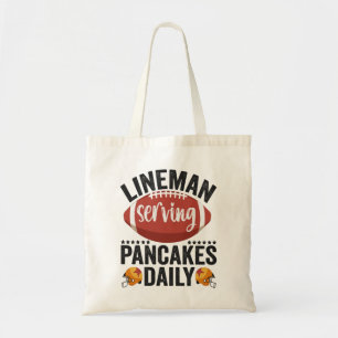 Bolso De Tela Lineman Sirve Pancakes Diariamente Gracioso Regalo