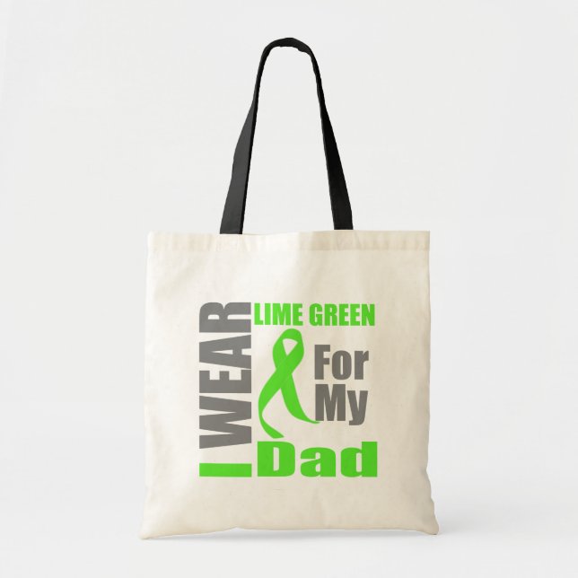 Bolso De Tela Linfoma Yo Uso Un Padre Verde Lime (Frente)