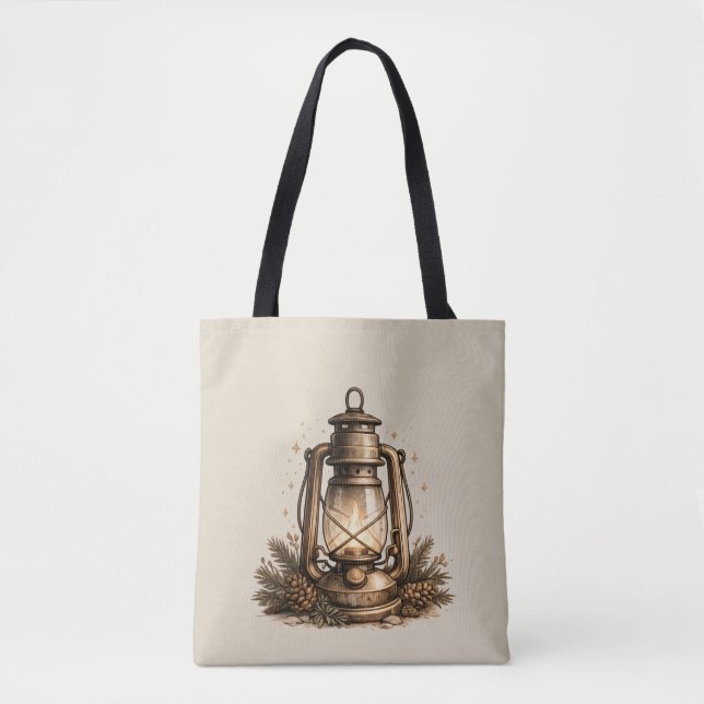 Bolso De Tela Linterna Navideña Acogedora (Anverso)