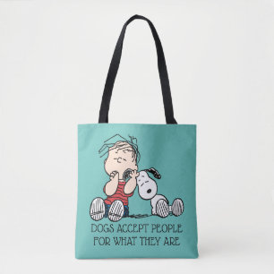 Bolso De Tela Linus consolado con el oído de Snoopy