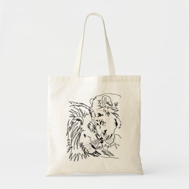 Bolso De Tela Lions Hug (Frente)