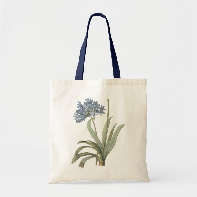 Bolso De Tela lirio africano azul (Agapanthus) por Redouté (Frente)