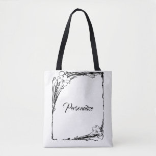 Bolso De Tela Lirio art nouveau
