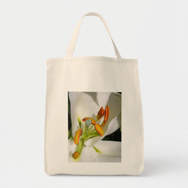 Bolso De Tela Lirio blanco (Frente)