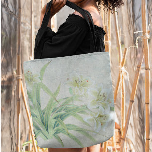 Bolso De Tela Lirio blanco