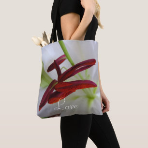 Bolso De Tela Lirio blanco, flor.
