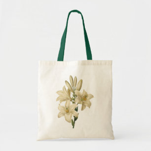 Bolso De Tela lirio blanco (Lilium candidum) por Redouté