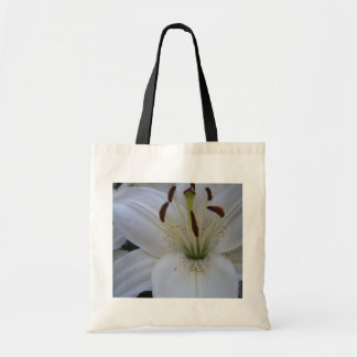 Bolso De Tela Lirio blanco sacado el polvo