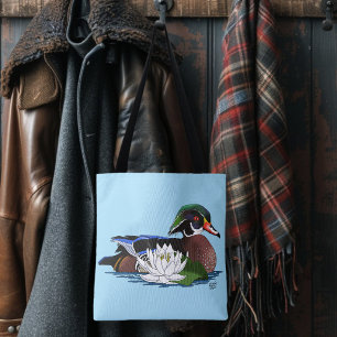 Bolso De Tela Lirio de agua de pato de madera