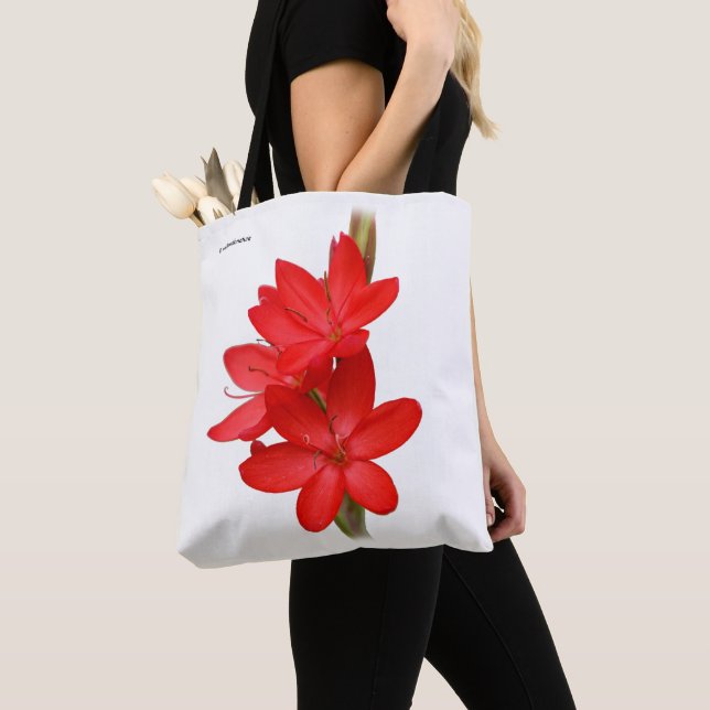 Bolso De Tela Lirio de Kaffir / Lirio de río / Hesperantha Cocci (Detalle)
