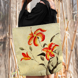Bolso De Tela Lirio tigre - rojo