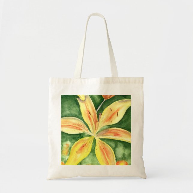 Bolso De Tela Lirios amarillos en el jardín (Frente)