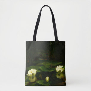 Bolso De Tela Lirios de agua blancos de Anthonore Christensen