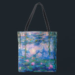 Bolso De Tela Lirios de agua de Monet con reflexiones de la<br><div class="desc">Los lirios de agua son una pintura francesa de la flor del impresionismo de agua del lirio de la charca de las reflexiones hermosas del agua de artista, Claude Monet, comenzado en 1916 y terminado en 1919. La pintura muestra que su charca del jardín con los cojines de lirio y...</div>