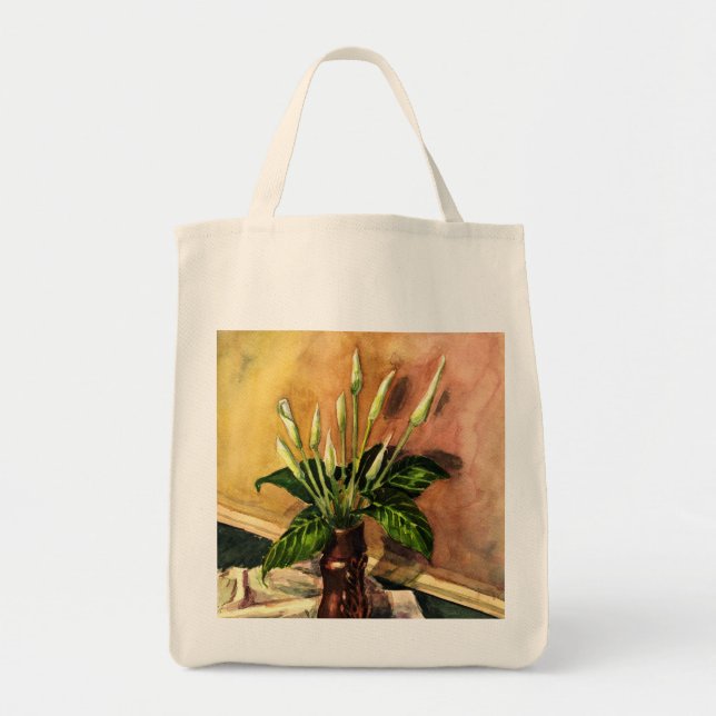 Bolso De Tela Lirios de calla (Frente)