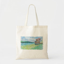Bolso De Tela Lirios en el lago