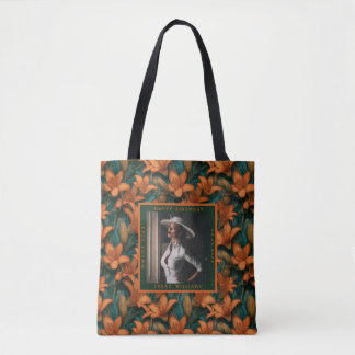 Bolso De Tela Lirios Naranjas Personalizados Inspirados en Cumpl