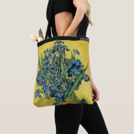 Bolso De Tela Lirios por Van Gogh – Texto Personalizado