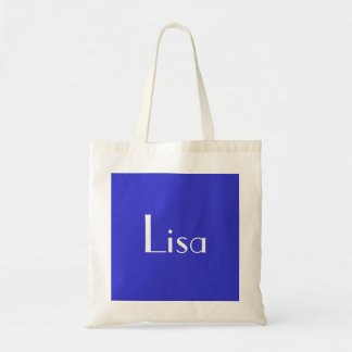 Bolso De Tela Lisa En Azul Y Blanco III