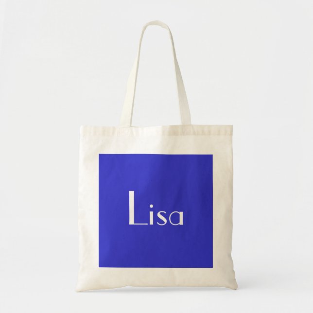 Bolso De Tela Lisa En Azul Y Blanco III (Frente)