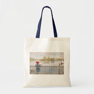 Bolso De Tela Lisbet pescando por Carl Larsson, Arte fino vintag