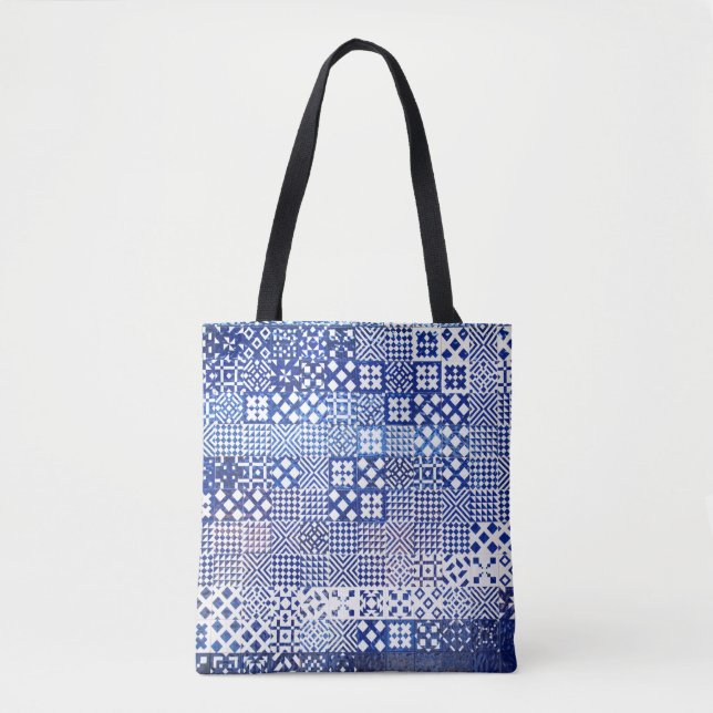 Bolso De Tela Lisboa Baldosas acuárium patrón textura puerto cer (Anverso)