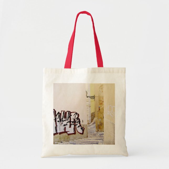 BOLSO DE TELA LISBOA (PINTADA URBANA EN ALFAMA) (Frente)