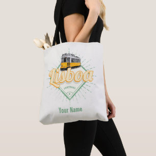 Bolso De Tela Lisboa Portugal: Festividad de retro en tranvía
