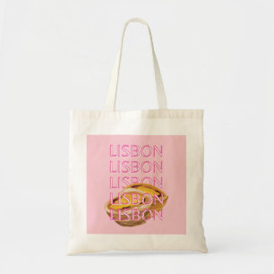 Bolso De Tela Lisboa Travel Art, Portugal, Pink, Preppy