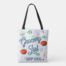 Lista de compras, compre en tiendas locales