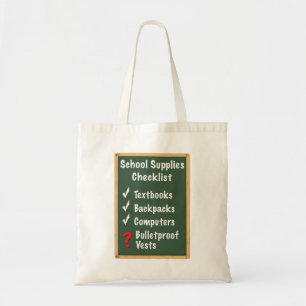 Bolso De Tela Lista de control de suministros de seguridad en la
