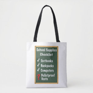 Bolso De Tela Lista de control de suministros de seguridad en la