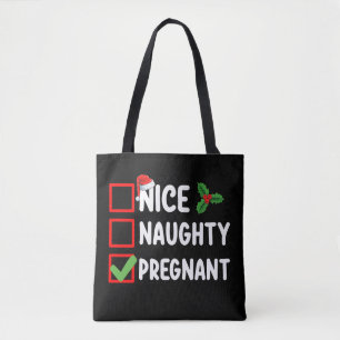 Bolso De Tela Lista de Navidad de Embarazo Linda Traviesa Embara