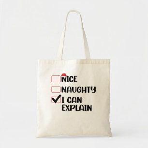 Bolso De Tela Lista de Navidad de Santa Puedo Explicar Bonito Tr