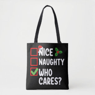 Bolso De Tela Lista de Navidad Familia Bueno Malo Quien Cuida