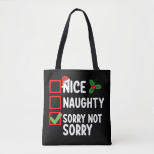 Bolso De Tela Lista de vacaciones de Navidad agradable traviesa