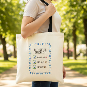 Bolso De Tela Lista de Verificación para Promotores de Mascotas 