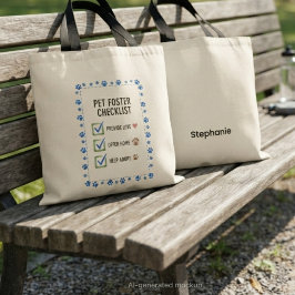 Bolso De Tela Lista de Verificación para Promotores de Mascotas 