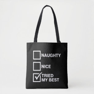 Bolso De Tela Lista traviesa agradable traté de hacer mi mejor S