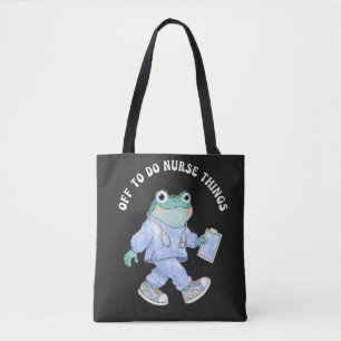 Bolso De Tela Listo Para Hacer Cosas De Enfermera Rana Linda En