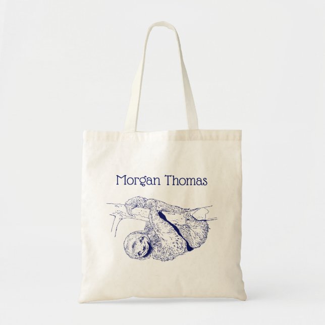 Bolso De Tela Litografía de dibujo de eslora #1 Azul (Frente)